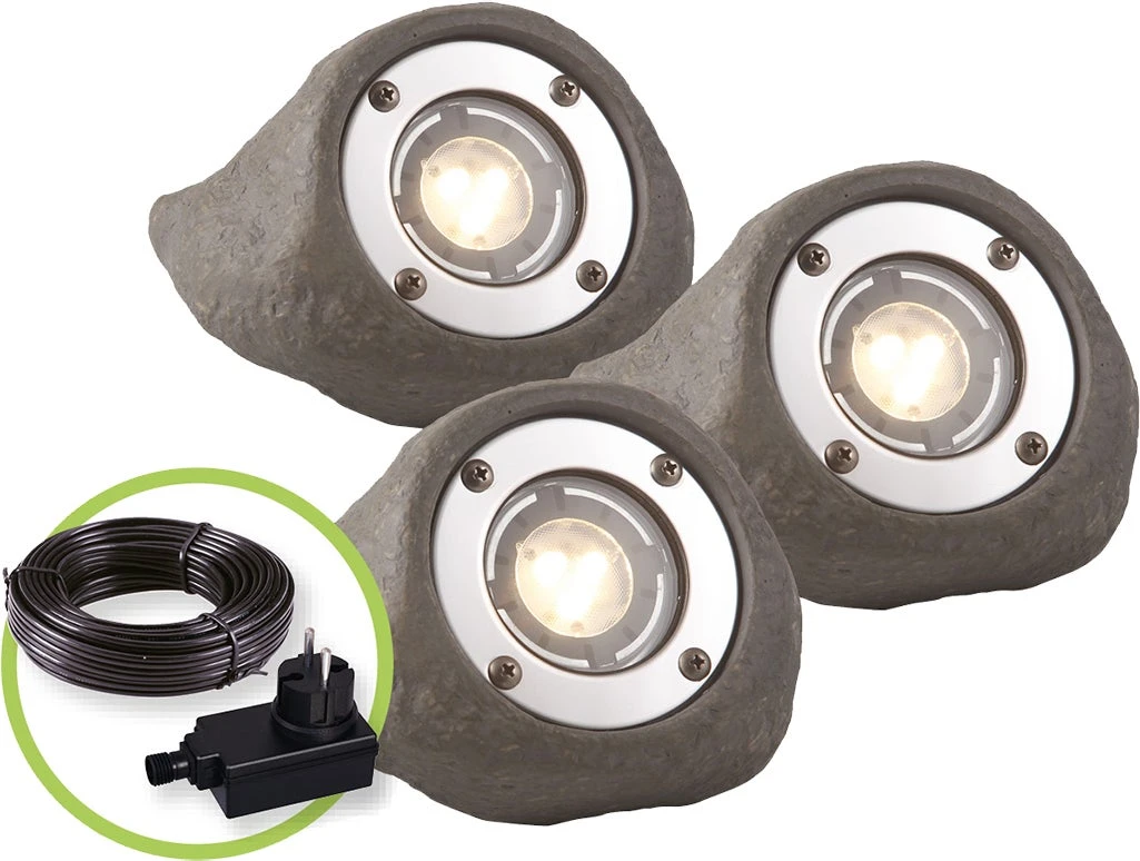 Garden Lights Verlichtingsset Lapis 3 Stuks 14,5 X 14,5 X 11 Cm Grijs 1 Garden Lights Verlichtingsset Lapis 3 Stuks 14,5 X 14,5 X 11 Cm Grijs