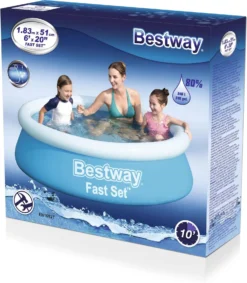 Bestway Opblaasbaar Zwembad Marin Rond Blauw D 183 H 51 Cm -Buiten Gereedschaps Winkel 6942138967630 6