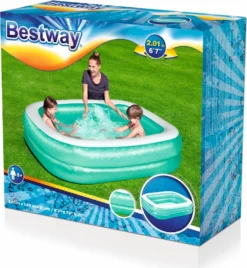 Bestway Kinderzwembad Rechthoek Blauw 201 X 150 X 51 Cm 6+ -Buiten Gereedschaps Winkel 6942138967982 7