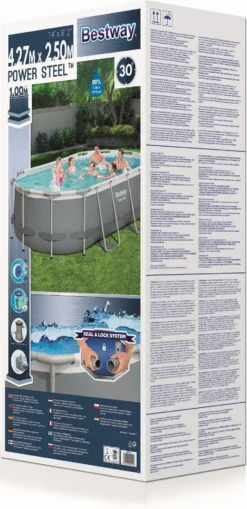 Bestway Frame Zwembad Power Steel Ovaal 427 X 250 X 100 Cm -Buiten Gereedschaps Winkel 6942138976892 11