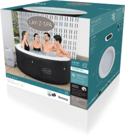 Bestway Opblaasbare Jacuzzi Lay-Z-Spa Miami 2 Rond Zwart D 180 H 66 Cm -Buiten Gereedschaps Winkel 6942138977332 8