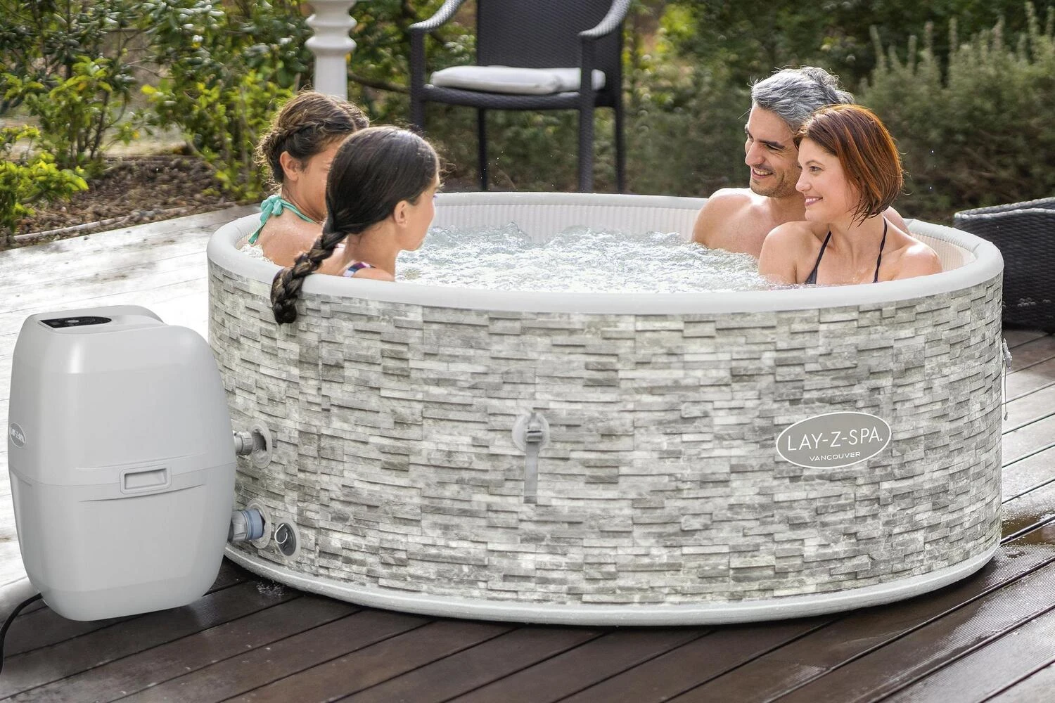Bestway Opblaasbare Jacuzzi Lay-Z-Spa Vancouver Plus Rond Grijs D 155 H 60 Cm 14 Bestway Opblaasbare Jacuzzi Lay-Z-Spa Vancouver Plus Rond Grijs D 155 H 60 Cm - Afbeelding 14