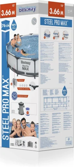 Bestway Frame Zwembad Steel Pro Max Rond D 366 H 76 Cm -Buiten Gereedschaps Winkel 6942138981896 50