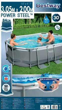 Bestway Frame Zwembad Power Steel Ovaal 305 X 200 X 84 Cm -Buiten Gereedschaps Winkel 6942138983104 50