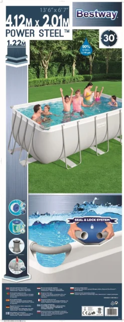 Bestway Frame Zwembad Power Steel Rechthoek 412 X 201 X 122 Cm -Buiten Gereedschaps Winkel 6942138986464 12