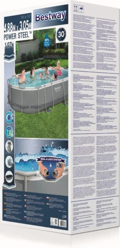 Bestway Frame Zwembad Power Steel Ovaal 488 X 305 X 107 Cm -Buiten Gereedschaps Winkel 6942138987126 50