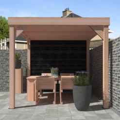 Overkapping Met Achterwand Zwart / Douglas 270 X 270 Cm 5 Overkapping Met Achterwand Zwart / Douglas 270 X 270 Cm -Buiten Gereedschaps Winkel 8711471734623 2