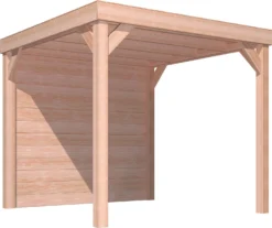 Overkapping Douglas Met Achterwand Blokhutprofiel 244 X 270 X 270 Cm