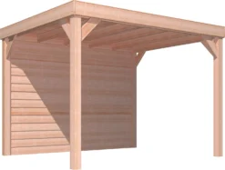 Overkapping Douglas 244 X 270 X 330 + Achterwand Zweeds Rabat