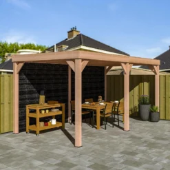 Overkapping Met Achterwand Zwart / Douglas 270 X 522 Cm -Buiten Gereedschaps Winkel 8711471734821 2