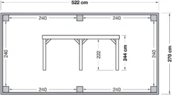 Overkapping Douglas Met Achterwand En Zijwand Blokhutprofiel 244 X 270 X 522 Cm -Buiten Gereedschaps Winkel 8711471734869 2
