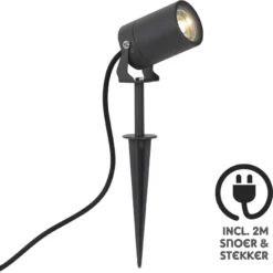 KS Verlichting Tuinspot Stark Zwart D 6 H 36 Cm -Buiten Gereedschaps Winkel 8714732757201 3