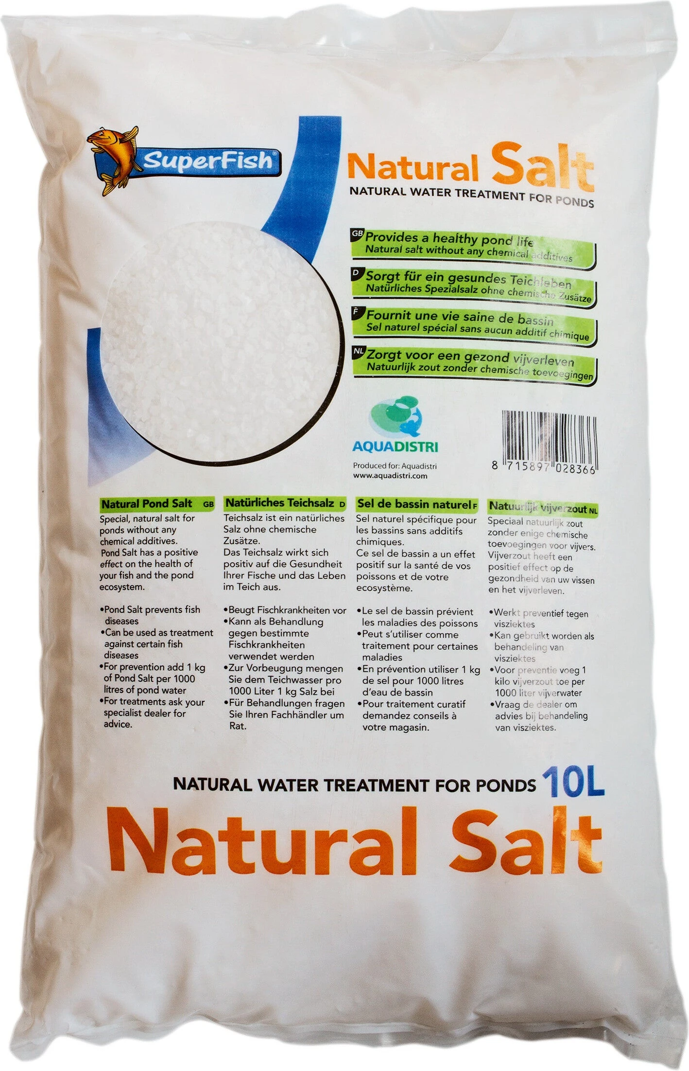 SuperFish Natuurlijk Vijverzout 10 L 1 SuperFish Natuurlijk Vijverzout 10 L