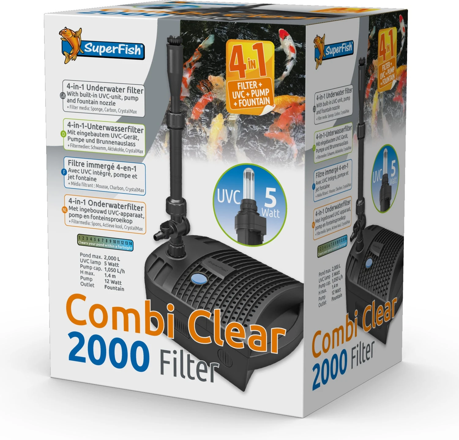 Superfish Vijverfilter Combi Clear 2000 1050 L/h 2 Superfish Vijverfilter Combi Clear 2000 1050 L/h - Afbeelding 2