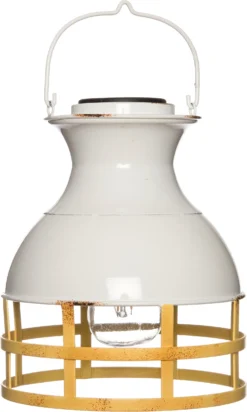 Intratuin Solar Hanglamp Wit / Geel 20,5 X 20,5 X 25 Cm