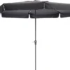 Intratuin Parasol Chios Zwart 80+UV D 350 Cm