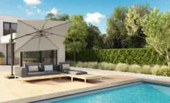 Platinum Zweefparasol Challenger T2 Antraciet 50+UV 300 X 300 X 255 Cm -Buiten Gereedschaps Winkel 8717591779339 5
