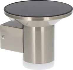 Intratuin LED Solar Wandlamp Ty Zilver D 16 H 14,2 Cm