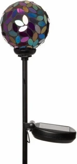 Intratuin Solar Tuinsteker Mozaiek Zwart 9,8 X 9,8 X 78 Cm