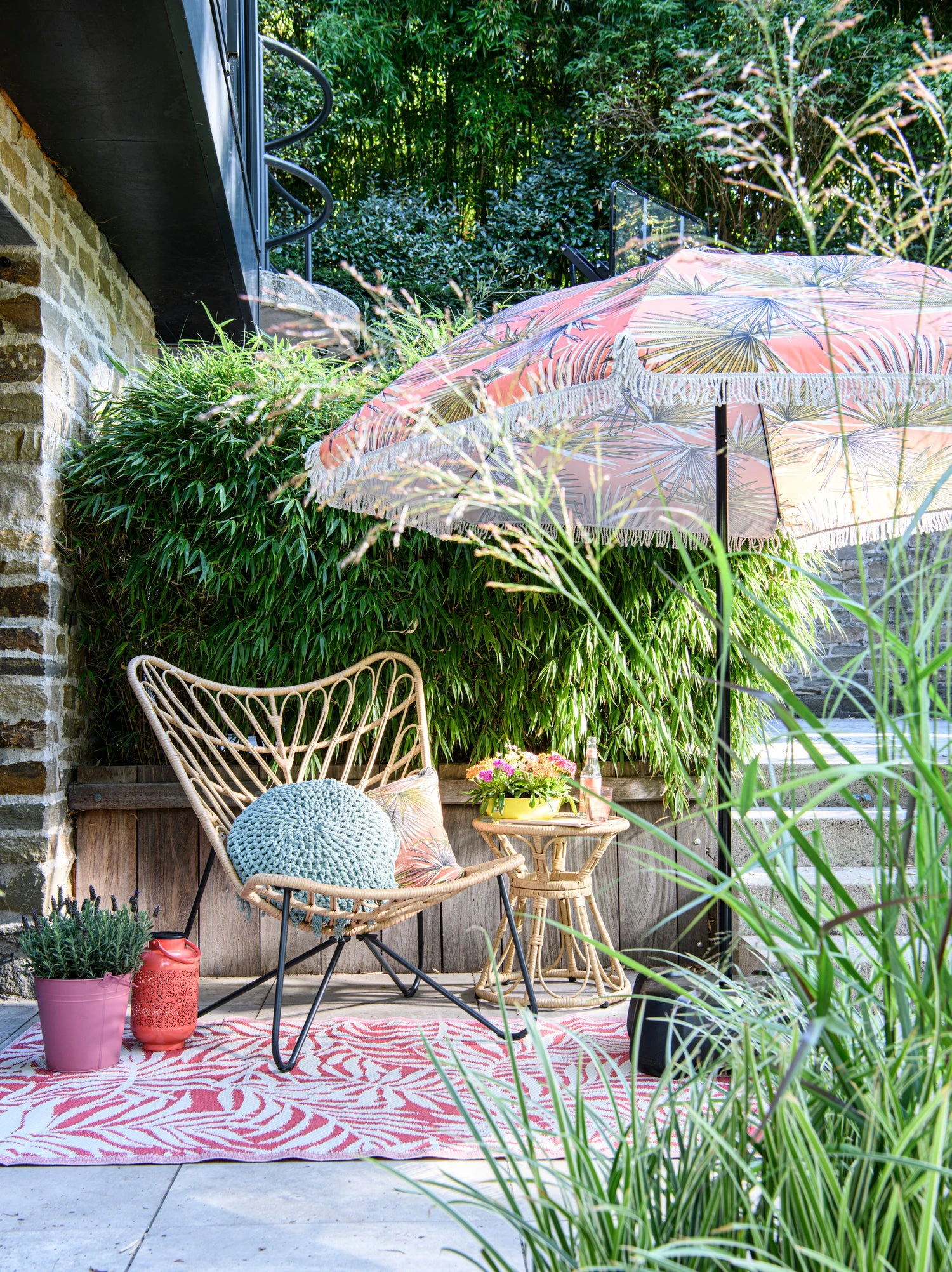 Intratuin Buitenkleed Palm Rood 120 X 180 Cm 2 Intratuin Buitenkleed Palm Rood 120 X 180 Cm - Afbeelding 2