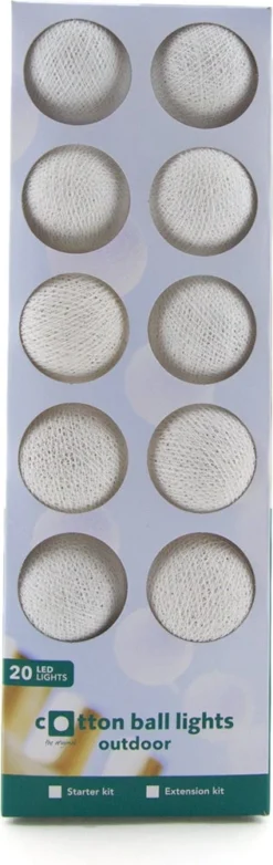 Cotton Ball Lights Lichtsnoer White Starter Kit Wit 7,4 M Met 20 Lampen -Buiten Gereedschaps Winkel 8852310627406 3