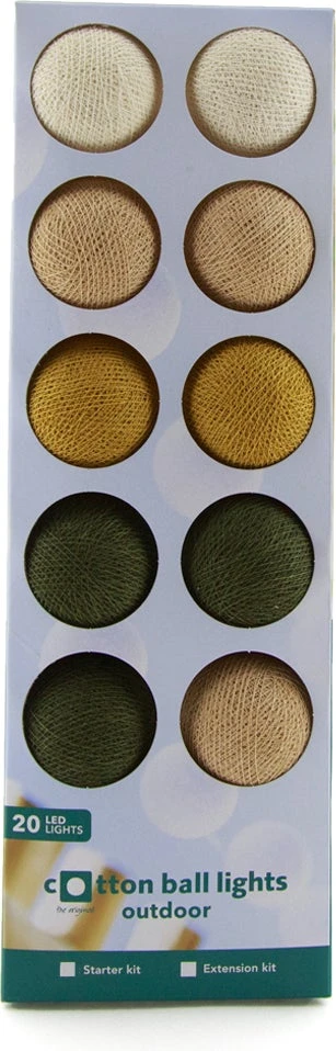 Cotton Ball Lights Lichtsnoer Sunflower Extension Kit Bruin/groen 2,4 M Met 20 Lampen 3 Cotton Ball Lights Lichtsnoer Sunflower Extension Kit Bruin/groen 2,4 M Met 20 Lampen - Afbeelding 3