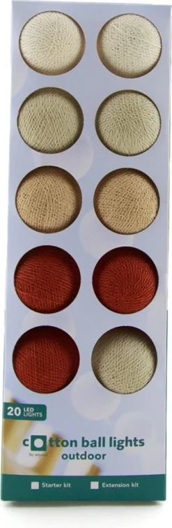 Cotton Ball Lights Lichtsnoer Fall Starter Kit Crème/koper 7,4 M Met 20 Lampen -Buiten Gereedschaps Winkel 8852310627604 3