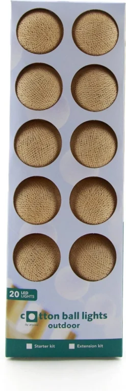 Cotton Ball Lights Lichtsnoer Wood Starter Kit Geel 7,4 M Met 20 Lampen -Buiten Gereedschaps Winkel 8852310627628 3