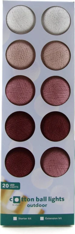 Cotton Ball Lights Lichtsnoer Berry Extension Kit Roze/rood 2,4 M Met 20 Lampen -Buiten Gereedschaps Winkel 8852310627659 3