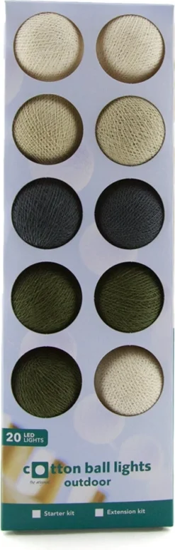 Cotton Ball Lights Lichtsnoer Loft Starter Kit Groen 7,4 M Met 20 Lampen -Buiten Gereedschaps Winkel 8852310627666 3