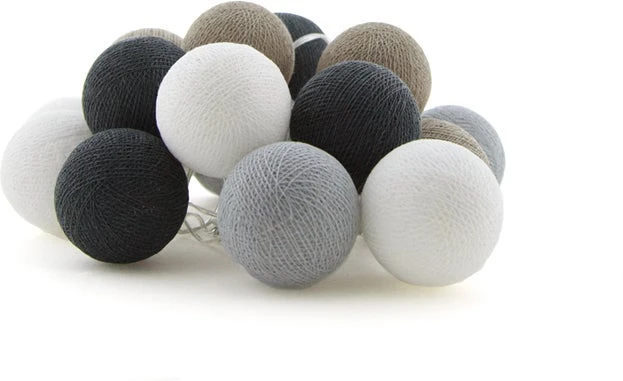 Cotton Ball Lights Lichtsnoer Shadow Extension Kit Grijs/wit 2,4 M Met 20 Lampen 1 Cotton Ball Lights Lichtsnoer Shadow Extension Kit Grijs/wit 2,4 M Met 20 Lampen