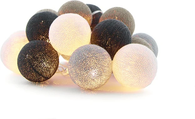 Cotton Ball Lights Lichtsnoer Shadow Extension Kit Grijs/wit 2,4 M Met 20 Lampen 2 Cotton Ball Lights Lichtsnoer Shadow Extension Kit Grijs/wit 2,4 M Met 20 Lampen - Afbeelding 2