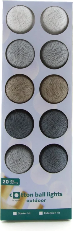Cotton Ball Lights Lichtsnoer Shadow Extension Kit Grijs/wit 2,4 M Met 20 Lampen 5 Cotton Ball Lights Lichtsnoer Shadow Extension Kit Grijs/wit 2,4 M Met 20 Lampen -Buiten Gereedschaps Winkel 8852310627697 3