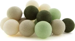 Cotton Ball Lights Lichtsnoer Frog Starter Kit Crème/groen 7,4 M Met 20 Lampen