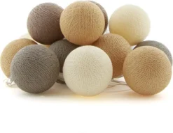 Cotton Ball Lights Lichtsnoer Bonbon Starter Kit Bruin 7,4 M Met 20 Lampen