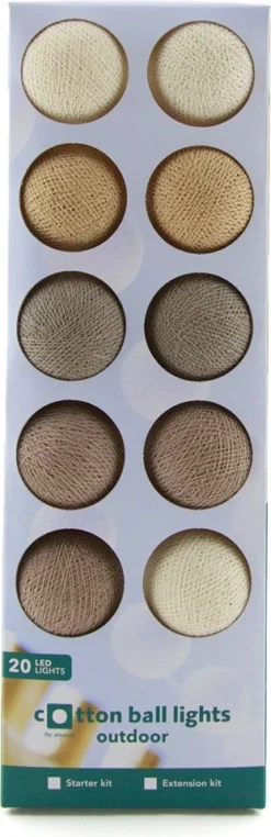 Cotton Ball Lights Lichtsnoer Bonbon Extension Kit Bruin 2,4 M Met 20 Lampen -Buiten Gereedschaps Winkel 8852310627734 3