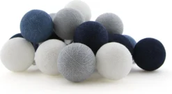 Cotton Ball Lights Lichtsnoer River Extension Kit Blauw/wit 2,4 M Met 20 Lampen