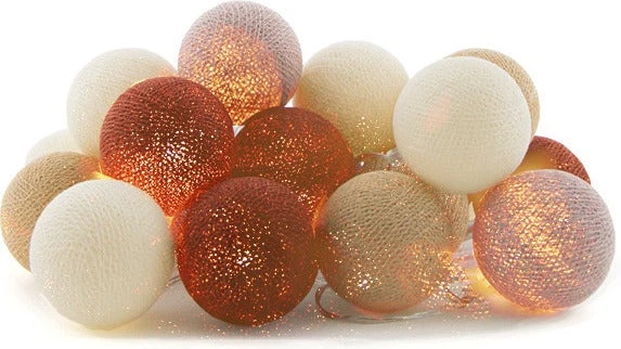 Cotton Ball Lights Lichtsnoer Saffron Starter Kit Koper/geel 7,4 M Met 20 Lampen 2 Cotton Ball Lights Lichtsnoer Saffron Starter Kit Koper/geel 7,4 M Met 20 Lampen - Afbeelding 2