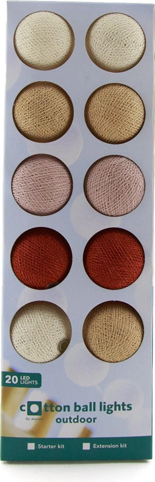 Cotton Ball Lights Lichtsnoer Saffron Starter Kit Koper/geel 7,4 M Met 20 Lampen 3 Cotton Ball Lights Lichtsnoer Saffron Starter Kit Koper/geel 7,4 M Met 20 Lampen - Afbeelding 3