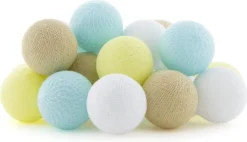 Cotton Ball Lights Lichtsnoer Lush Starter Kit Geel/blauw 7,4 M Met 20 Lampen