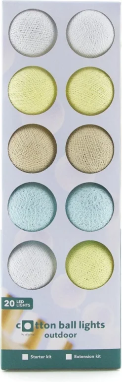 Cotton Ball Lights Lichtsnoer Lush Starter Kit Geel/blauw 7,4 M Met 20 Lampen -Buiten Gereedschaps Winkel 8852310629653 3