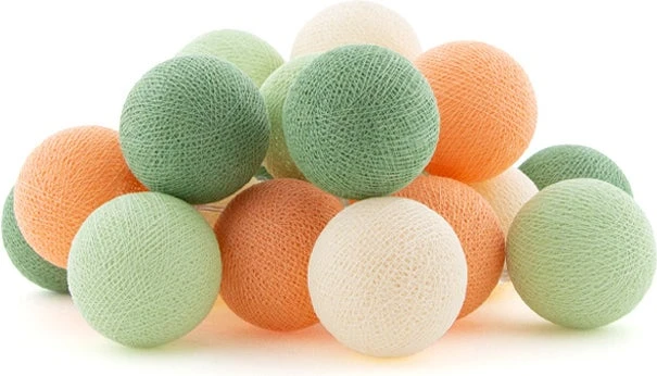 Cotton Ball Lights Lichtsnoer Palm Extension Kit Groen/oranje 2,4 M Met 20 Lampen 1 Cotton Ball Lights Lichtsnoer Palm Extension Kit Groen/oranje 2,4 M Met 20 Lampen