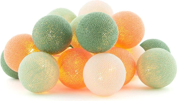 Cotton Ball Lights Lichtsnoer Palm Extension Kit Groen/oranje 2,4 M Met 20 Lampen 2 Cotton Ball Lights Lichtsnoer Palm Extension Kit Groen/oranje 2,4 M Met 20 Lampen - Afbeelding 2