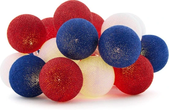 Cotton Ball Lights Lichtsnoer Holland Extension Kit Rood/wit/blauw 2,4 M Met 20 Lampen 2 Cotton Ball Lights Lichtsnoer Holland Extension Kit Rood/wit/blauw 2,4 M Met 20 Lampen - Afbeelding 2